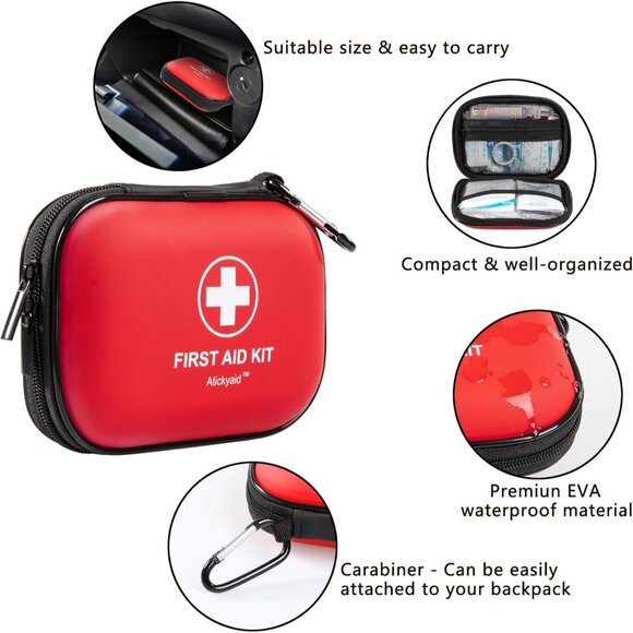 Mini - 120 Piece Small Waterproof Hard Shell Medical Kit for Car, Home, Office, - Picture 4 of 9